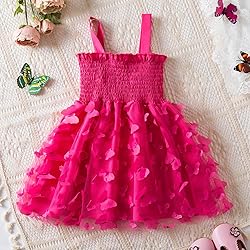 TTYAOVO Toddler Baby Girl Dress 3D Butterfly Summer