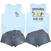 Beach Tank Tops Women Hawaiian Vacation Sleeveless Tees Shirts Funny Tropical Graphic Vest Summer Casual Loose Cami