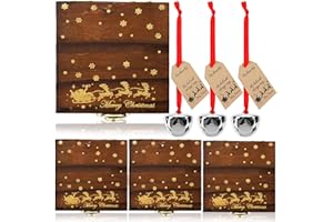 Ceenna 2 Sets Christmas Believe Bell Gifts Polar Ornaments Bulk Santa Bells Christmas Polar Train Party Gifts Decorations Tree Decor (Brown)