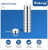 Wukong N45 Tiny Magnets 2x1mm 60 Pack Small Round Magnets for Crafts view 2