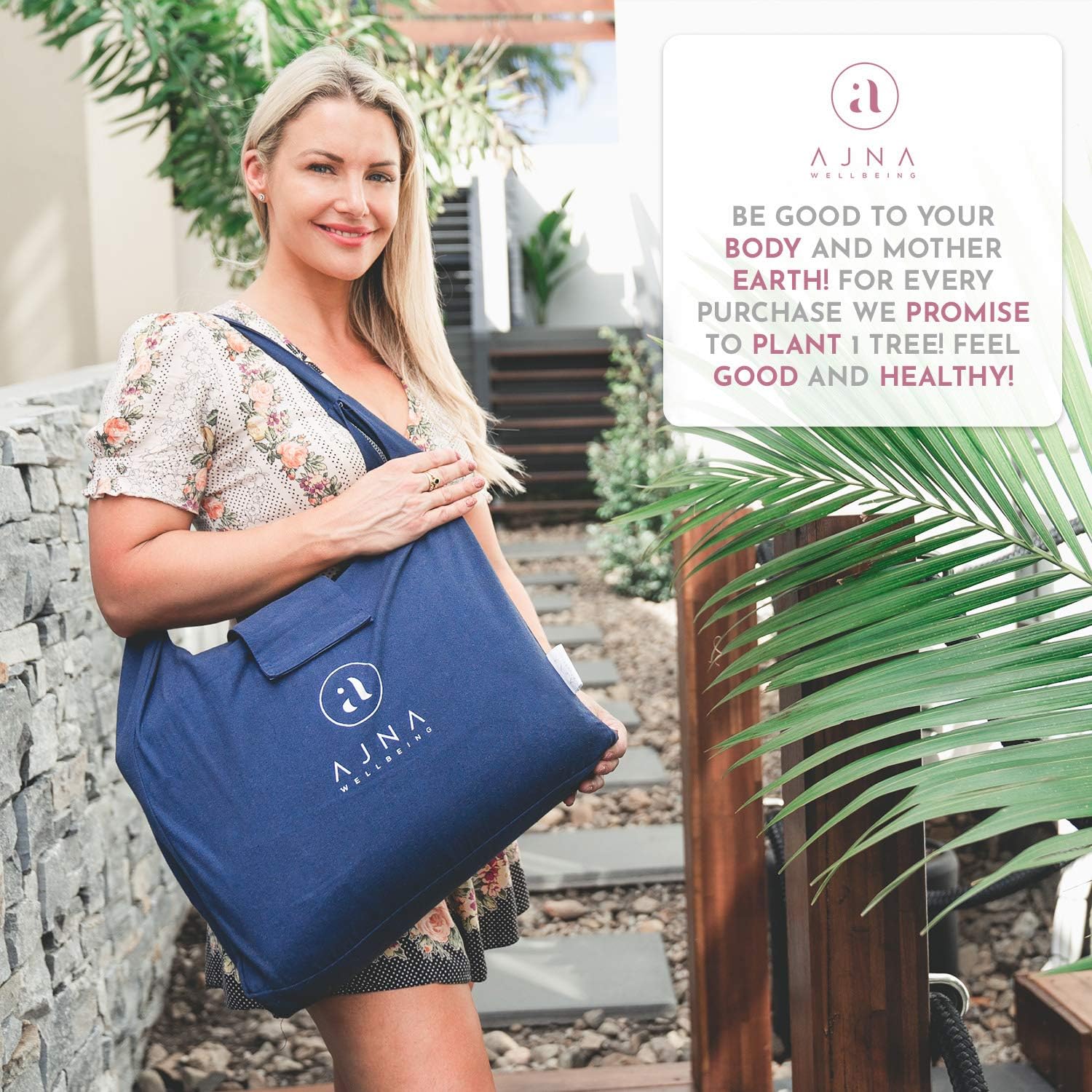 Ajna Acupressure Mat and Pillow Set - Ideal for Back Pain Relief and Neck Pain Relief - Advanced Stress Reliever - Muscle Relaxant - Free Tote Bag - Eco Lite (Ocean Blue): Sports & Outdoors