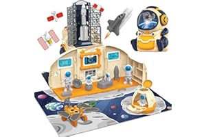 Fistone Space Toy, Spaceship Toy with Astronaut Figures, Space Rover, Spaces Station, Space Capsule, Space Shuttle Toys for Boys with Sound & Lights, Astronaut Toys Kid for 3-8 Year Old Boys