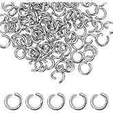 uxcell 120pcs Open Jump Rings, 6mm Stainless Steel Split O Rings 1.2mm Thick Connector Ring for Bracelet Necklace Pendant Jewelry Keychain DIY Craft Making, Silver