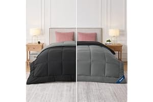 Bedsure King Comforter Duvet Insert - Down Alternative Black/Grey Comforter King Size, Quilted All Season Duvet Insert King Size with Corner Tabs