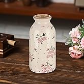 Ninehaoou Ceramic Small Vase Rustic Farmhouse Vase Boho Vases Home Decoration for Your Kitchen Bedroom Office Bathroom& Shelf Centerpiece Table Decorative(6 Inches,Simplicity)