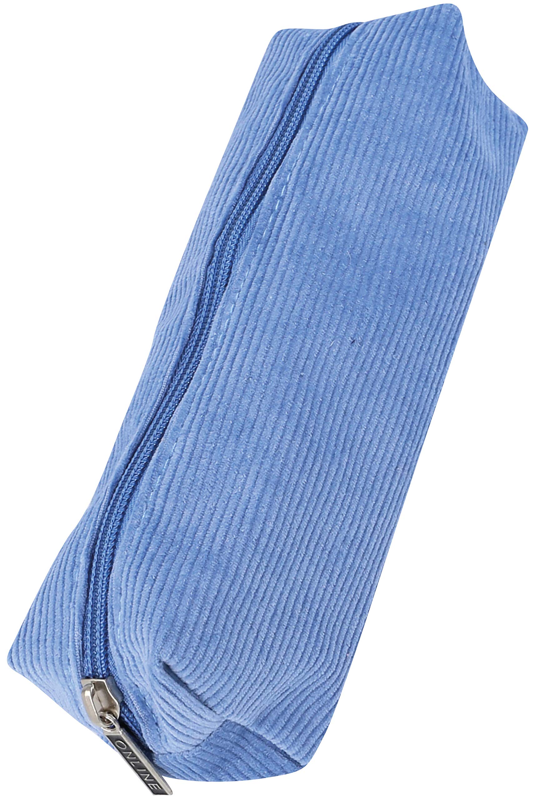 Online Pencil case Cord Blue - Stylish case for Girls & Boys, Ideal for School, University & Office Pencil case with Practical Zip for Storing pens & Cosmetics 03997/6