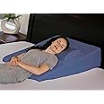 InteVision Extra Large Bed Wedge Pillow (33 x 30.5 x 7.5 inch) and Headrest Pillow in One Package - Help Relief from Acid Reflux, Post Surgery, Snoring - Egyptian Cotton Cover - 2 inch Memory Foam Top