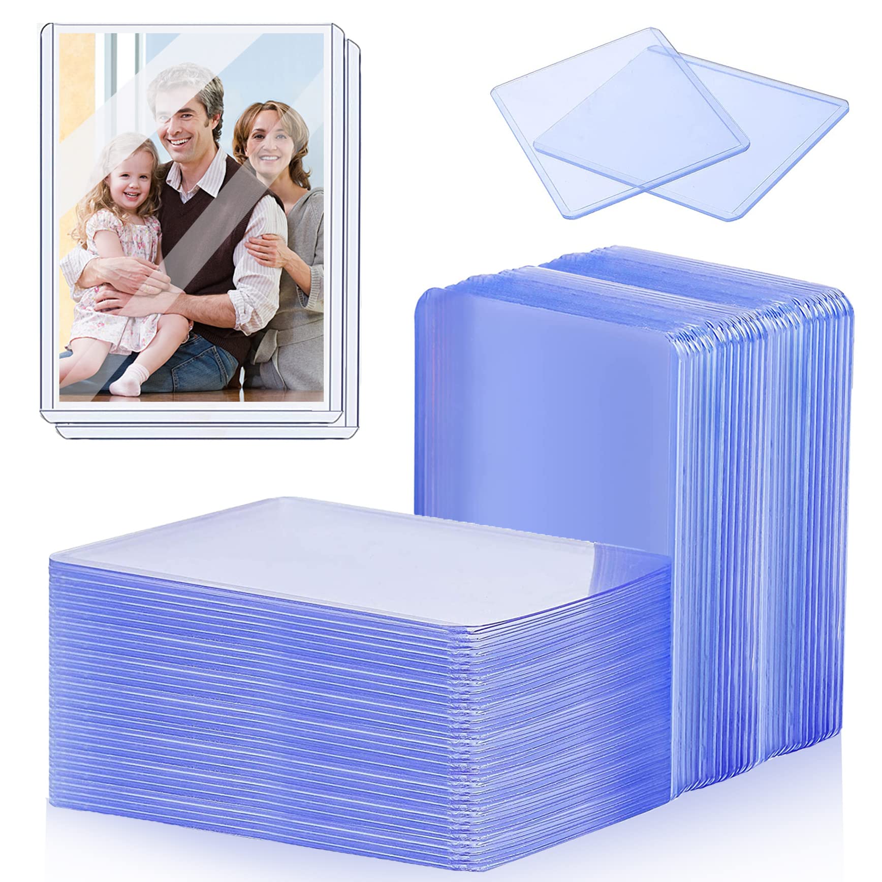 Ginfonr 50 Sheets Hard Card Sleeves Topload Card Holder, Trading Card Sleeves Collectible Cards, Clear Card Sleeves, Penny Sleeves, Suitable for Various Cards, Single Sports Cards, Soccer, Baseball