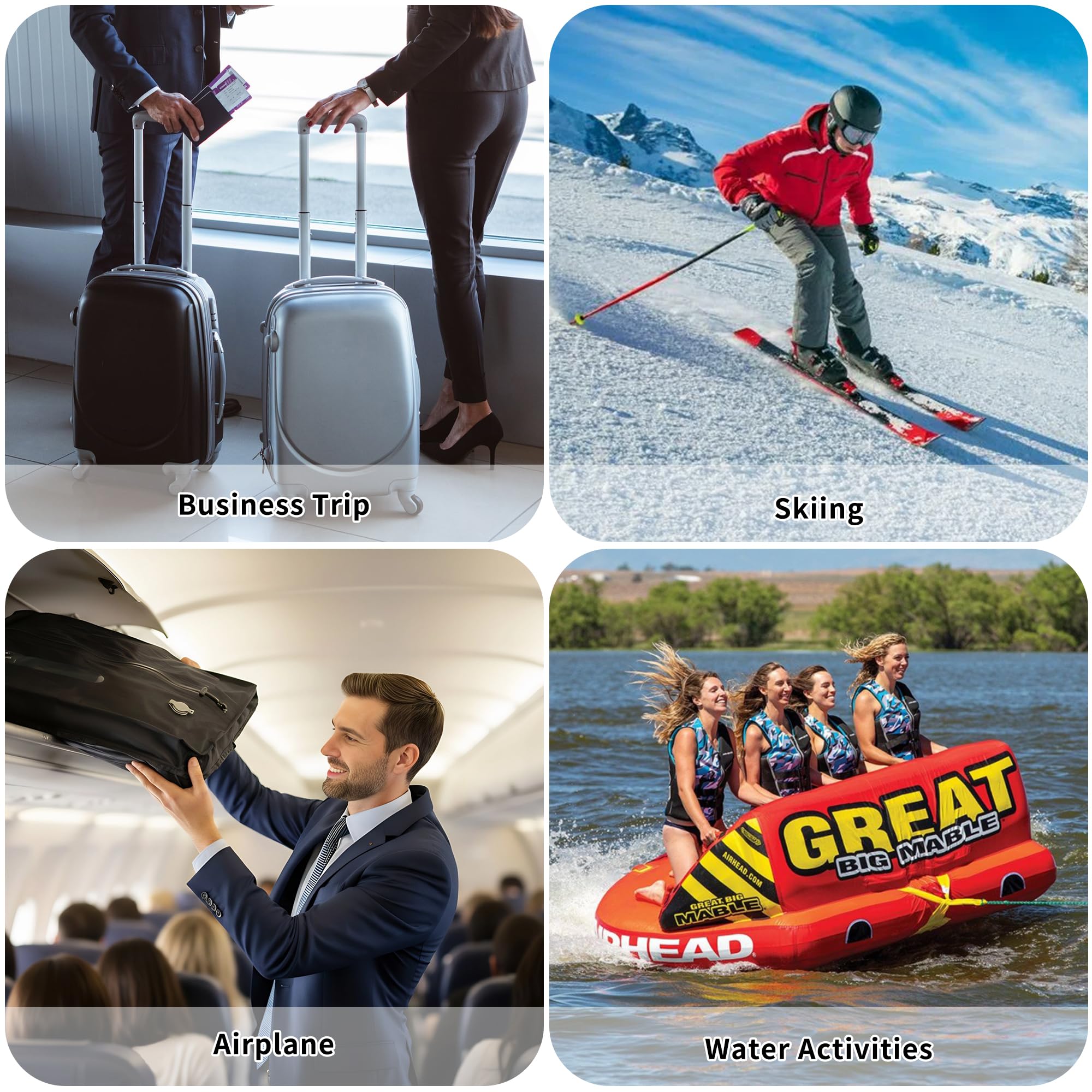 EULANT Wasserdicht Vakuumbeutel für Reisen mit Pumpe, Wiederverwendbare Kompressionsbeutel für Koffer/Gepäck/Rucksack, Vakuumversiegelungsbeutel mit IPX8 Luftdichtem Reißverschluss, Schwarz*2 8