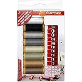 GÜTERMANN Cotton Thread 100m x 8 spools + 10 Clips Quilting Value Set