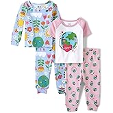 The Children's Place baby-girls And Toddler Short Sleeve Top and Shorts 100% Cotton 2 Piece Pajama Sets