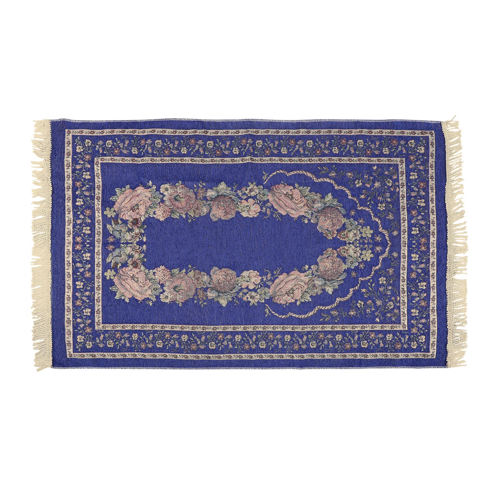 ITODA Muslim Prayer Rug Turkish Rugs Portable Janamaz Praying Mat Soft Ottoman Prayer Mat Prayer Carpet Mat for Meditation Ramadan Daily Use（Dark-blue）