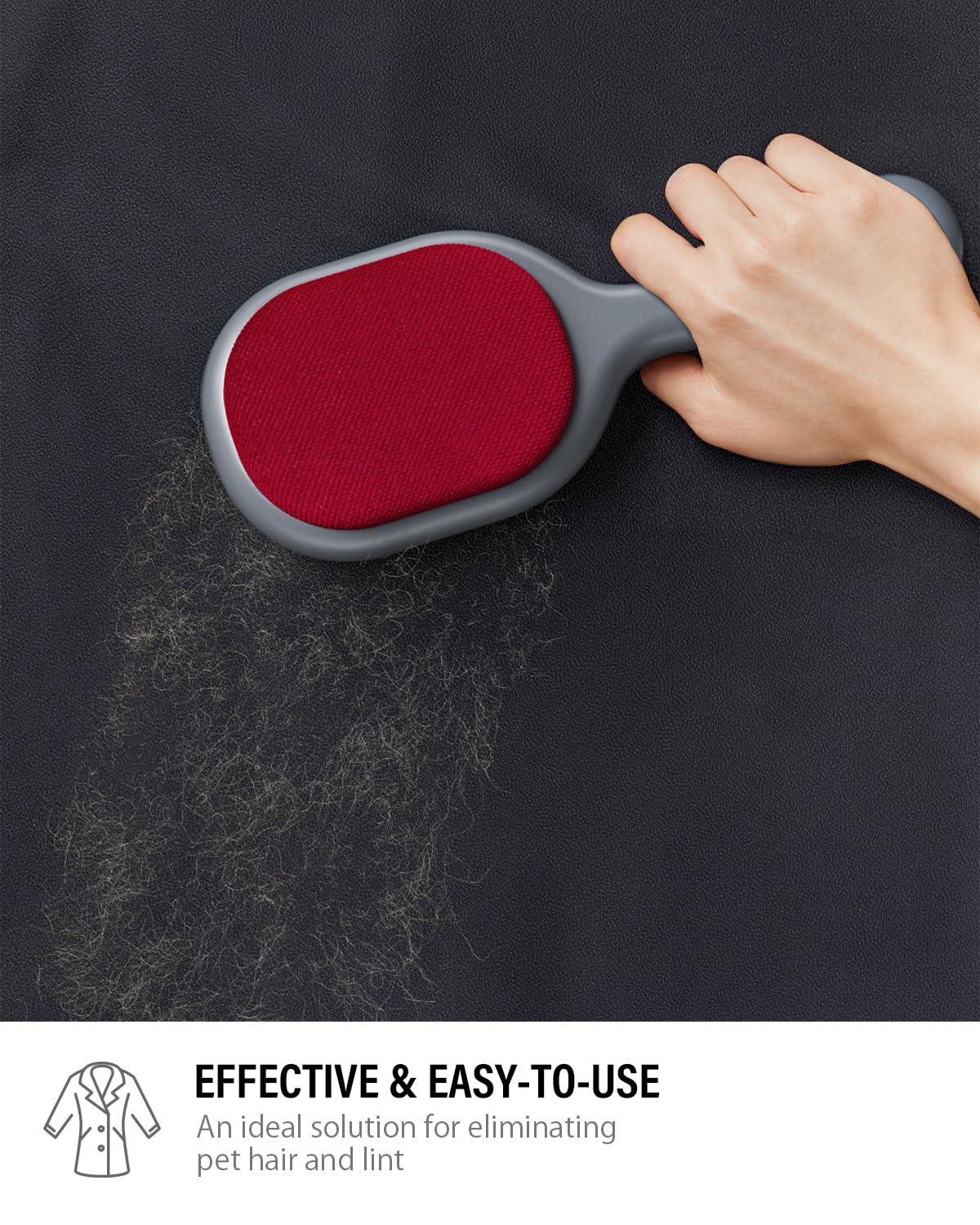 VASSON Double-Sided Lint Brushes, Classic Velvet Brush for Furniture and Clothing, Ideal for Pet Hair Removal