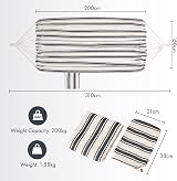 VonHaus Garden Hammock 2 Person Striped Polycotton with Travel Bag view 7