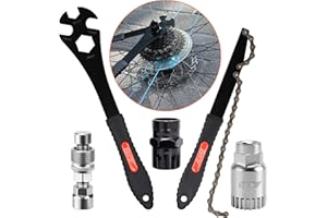 MATYKIT 3 in 1 Bike Removal Tool with Chain Whip and Multifunction Wrench, Compatible Freewheel & Cassette Removal, Bottom Bracket Removal, Crank Puller Removal, Bicycle Pedal Removal, Must-Have for Cyclist
