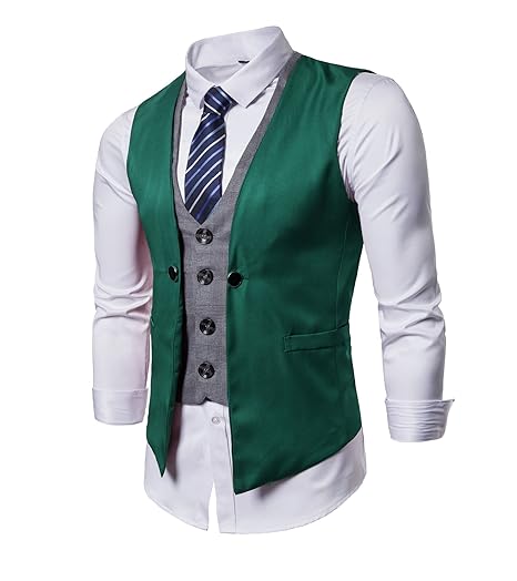 AYG Herren Gilet Weste Hochzeit Veste Freizeit Waistcoat Wedding Vest M-3XL