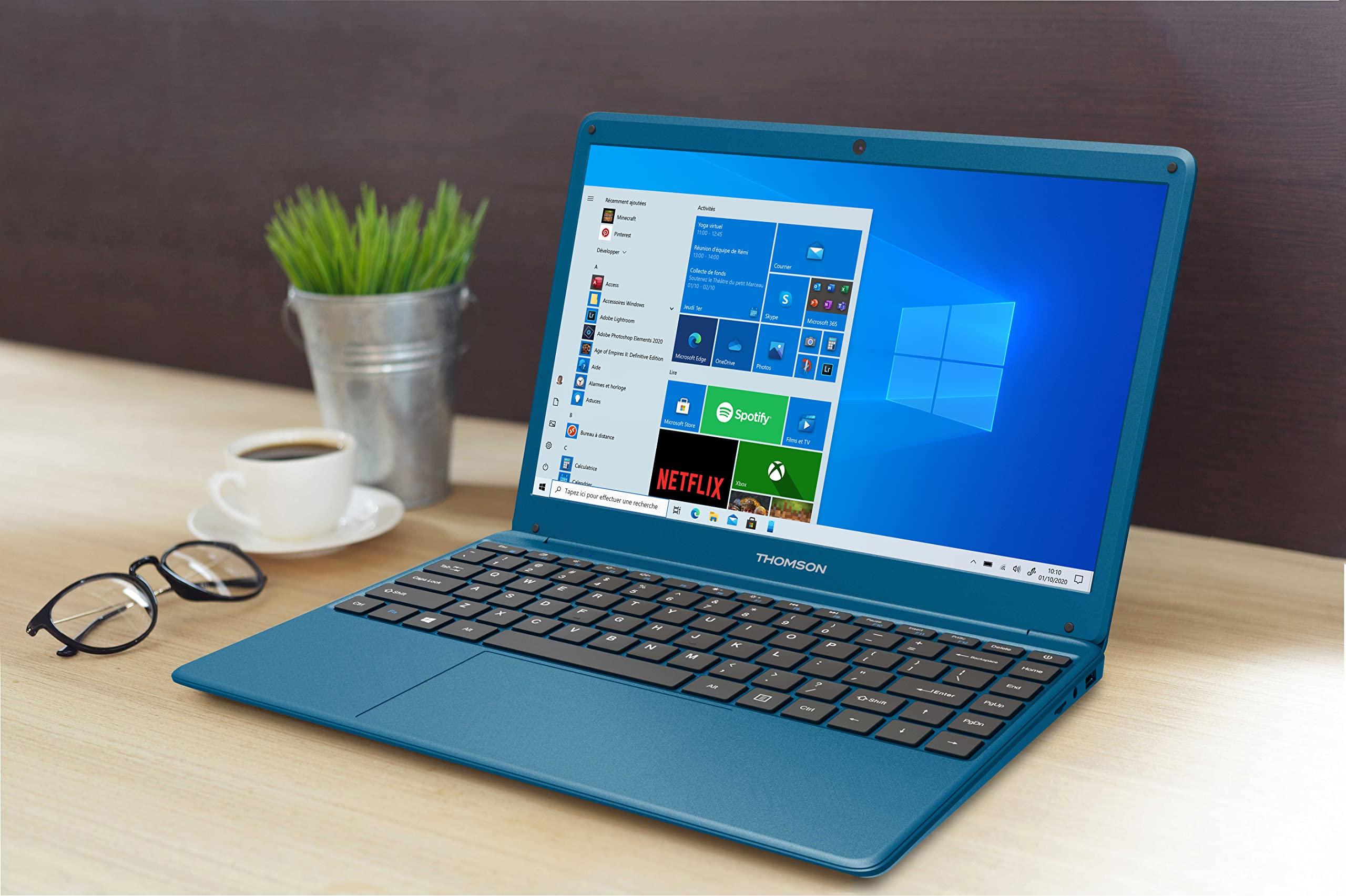 Thomson Laptop NEOX14, 14.1 Inch, Intel Celeron, 4Gb RAM, 64Gb eMMC Storage, Windows 10 - Blue - Aluminum Chassis - REFURBISHED Like New