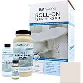 Bathworks Roll-On Refinishing Kit - 22 fl oz, High Gloss Almond, Professional-Grade DIY Coating with Tools Included - Durable Non-Yellowing Finish for Bathtubs, Tile, Sinks &amp; Showers