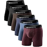 FORVEVO Mens Underwear, Merino Wool Boxer Briefs, Breathable Boxer Shorts for Men, Soft Moisture Wicking Underwear 6 Pack