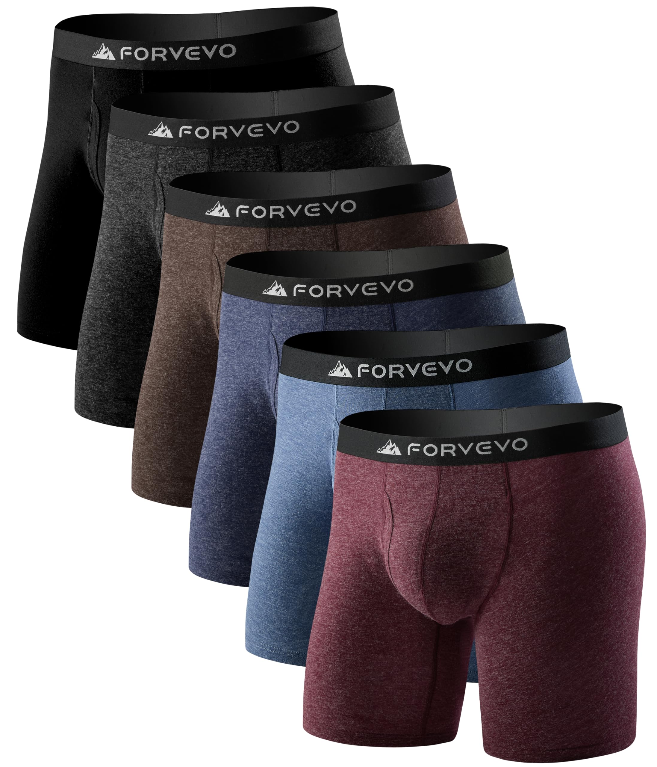 Photo 1 of **INCOMPLETE** FORVEVO Mens Underwear, Merino Wool Boxer Briefs, Breathable Boxer Shorts for Men Soft Moisture Wicking Pouch Underwear 4 Pack?L, Multicolor03