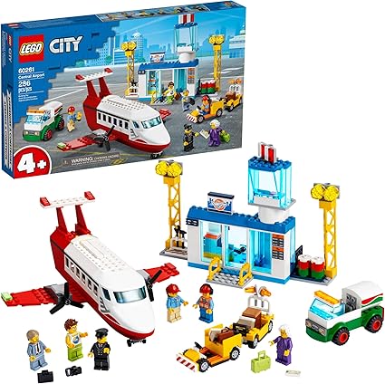 Amazon.com: LEGO City Central Airport 60261 Building Toy, with Passenger Charter Plane, Airport Building, Fuel Tanker, Baggage Truck, Cargo and 6 Minifigures, Great Gift for Kids, New 2020 (286 Pieces): Toys \u0026 Games