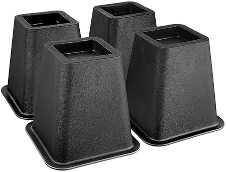 Greenco Super Strong Bed and Furniture Riser, Sleek Design, Great for Under Bed Storage - Pack of 4