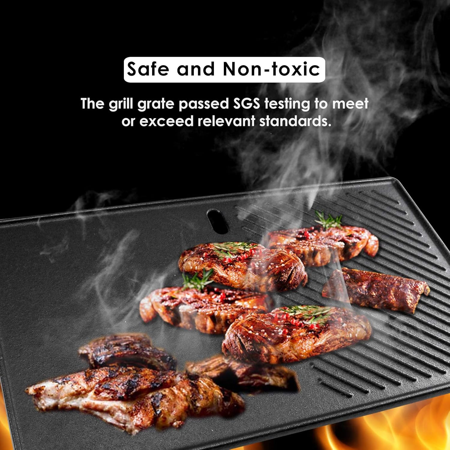 Uniflasy Cast Iron Reversible Grill Griddle Plate for Charbroil 463420508 463420509 16 7/8" Gas Grills Replacement Parts 463420511 463436213 463436214 463461613 463436215 Cookware Skillet Flat Pan : Garden & Outdoor