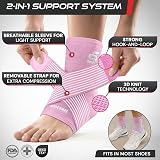 SS Sleeve Stars Ankle Brace with Removable Strap, Pink, Size M 10-12 in view 3
