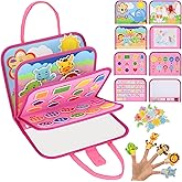 Extpro Busy Board for Toddlers, Montessori Toys for Boys Girls, Educational Learning Activity Quiet Book with Life Skills, Toddler Travel Toys Birthday Gifts (Pink)