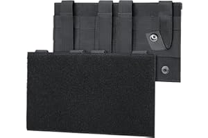 Pitozer Molle Hook&Loop Panel, Mounting Placard Platform for Hook-Backing Pouch,Tactical Molle Attachment for Morale Patch and Backpack Accessories(10″x 6″, 1Pcs)