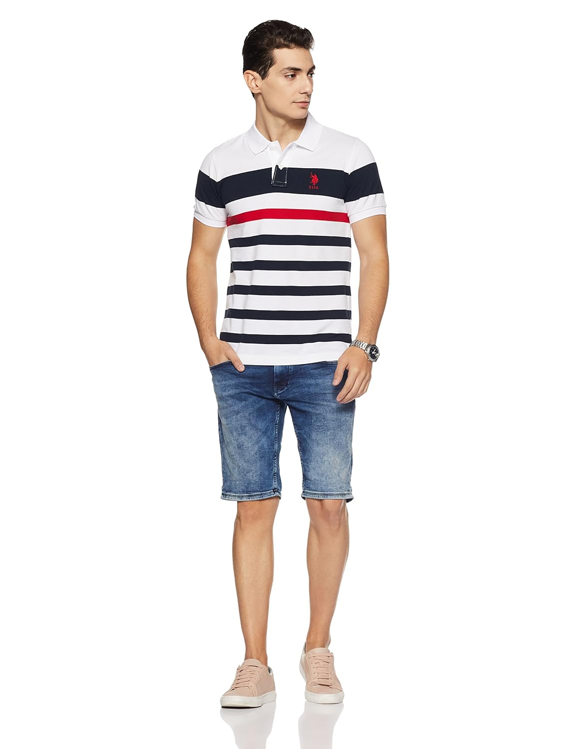 us polo association men's striped regular fit polo