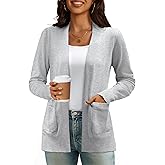OmicGot Women's Cardigan Sweaters with Pockets Long Sleeve Casual Open Front Knit Cardigans S-XL