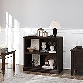 Bevfint Bookcase, Open Storage Book Cases/Shelves, Floor Standing Indoor Furniture 2 Shelf Book case for Farmhouse Library Office Bedroom Kids, Dark Cherry - 2 Tier