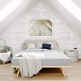 Ohmywor Brick Wallpaper Self Adhesive 45x600CM White 3D Vinyl Peel & Stick view 6
