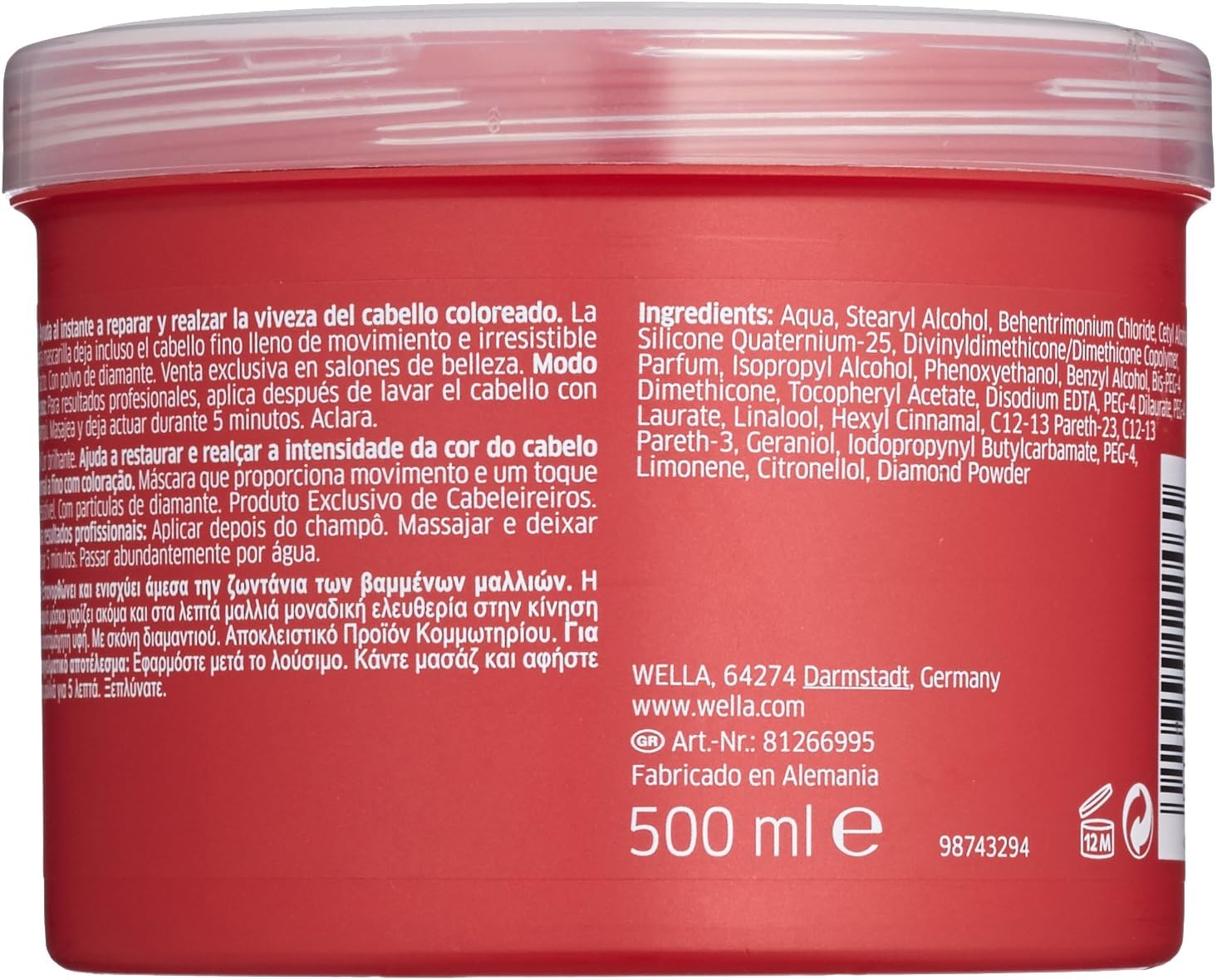 Wella Invigo Colour Brilliance Mask with Lime Caviar for Fine Hair 0.5504 kg, Shampoo 250ml, Conditioner 200ml - Image 3