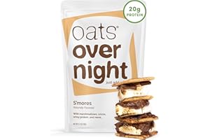 Oats Overnight Smores - Overnight Oats with 22g Protein, High Fiber Breakfast Protein Shake - Gluten Free Oatmeal, Non GMO High Protein Oatmeal (2.8 oz per meal) (8 Pack)