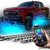 OPT7 Aura Pro RGB Aluminum Truck Underglow Kit with App &amp; Remote Control | Waterproof Rigid Light Bars, Multicolor Music Sync Lighting, Exterior Offroad Lights, Pickup Trucks &amp; Jeeps Accessories, 12V