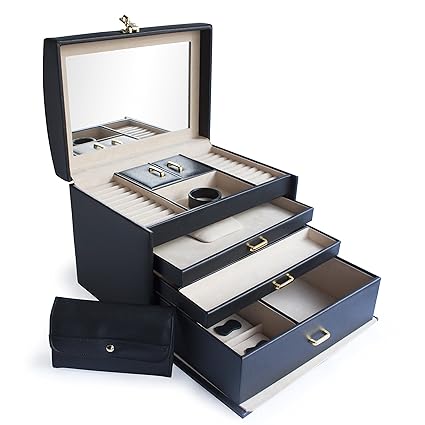 Cordays Large 12 Jewellery Box Organiser With 3 Drawers Mirror