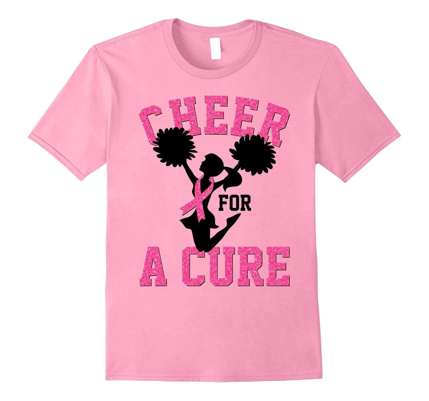 Cheer For A Cure Tshirt Supporting Cheerleader Pink RibbonFL