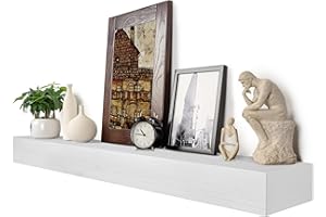 XWNE Fireplace Mantel,72 inch Rustic Wood Floating Mantel Shelves for Electric Fireplaces,Solid Wood Farmhouse Mantle for Over Fireplace -White-72x8x6