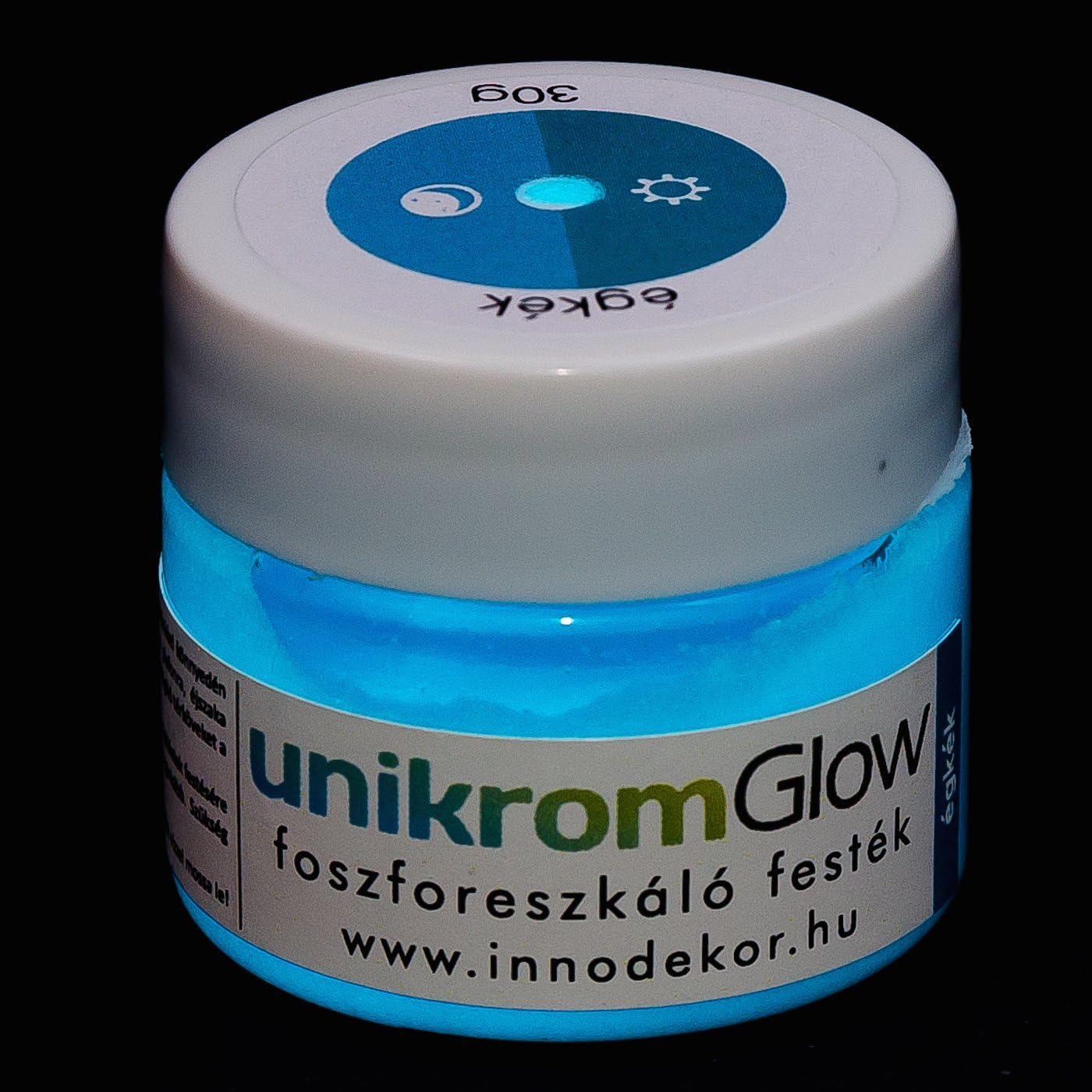UnikromGlow Glow in the dark water based acrylic paint - sky blue, 30g