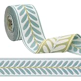 yuuzue 10.9 Yards Jacquard Ribbon Fabric Trim 2.4 Inch Leaf Pattern Jacquard Woven Embroidery Decorative Ribbon for DIY Sewing Crafts Handmade Bag Belt Clothing Decoration Curtain Trim Home Decor