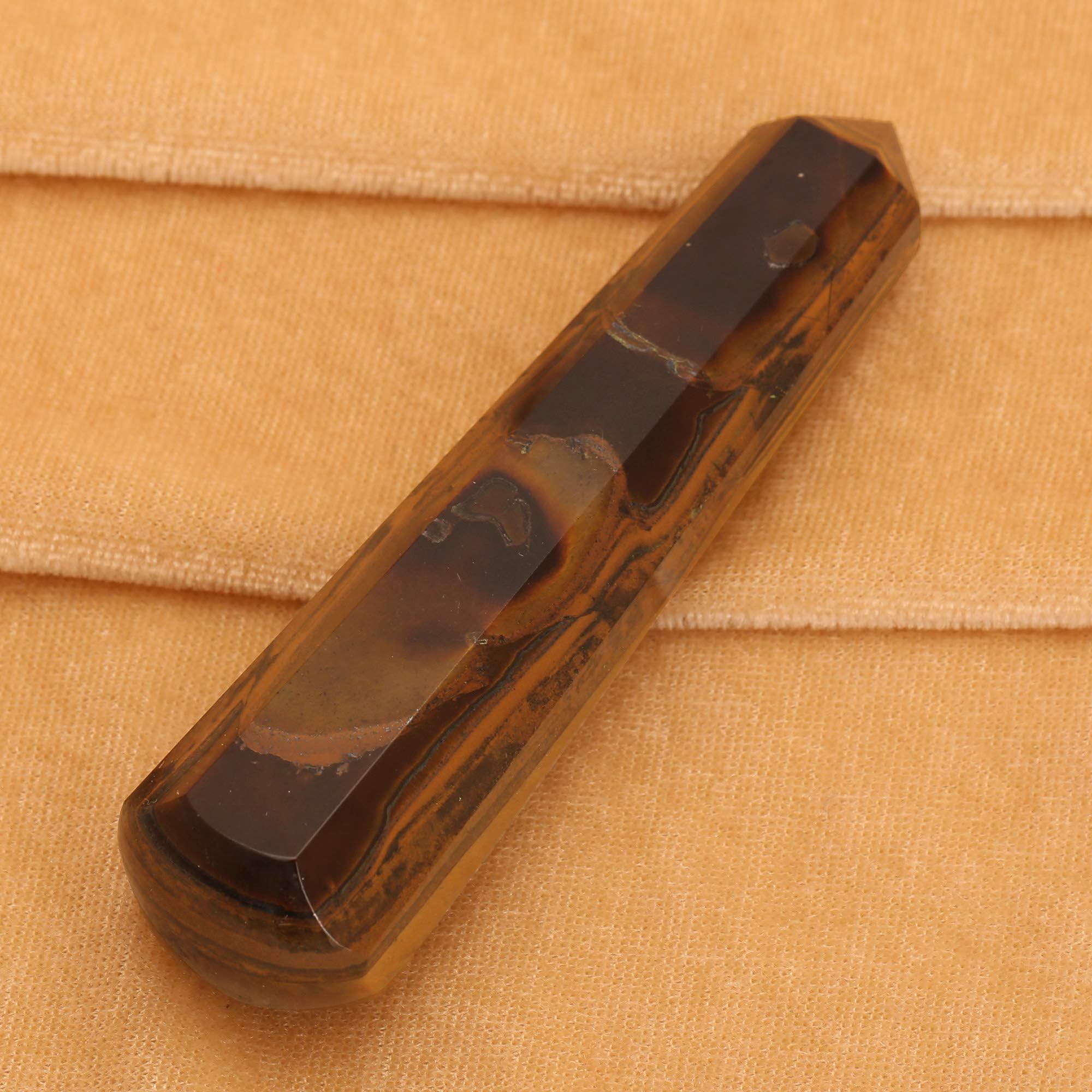 Tiger Eye Healing Crystal Wand Obelisk Tower Reiki Healing