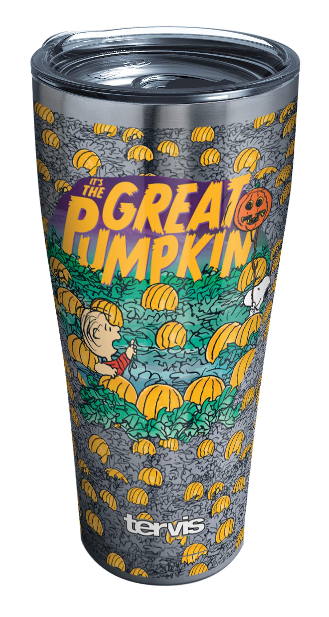 Tervis Peanuts Halloween Great Pumpkin Triple Walled Insulated Tumbler Travel Cup Keeps Drinks Cold & Hot, 30oz Legacy, Stainless Steel
