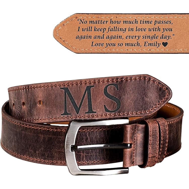 Personalized Leather Belt For Anniversary And Birthday