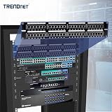 TRENDnet 48-Port Cat5e UTP Patch Panel RJ45 Krone 100Mhz Rackmount Black view 3