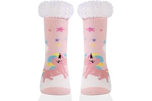 HERYEBING HEARYEBING Kids Slipper Socks Boys Girls Fuzzy Thick Warm Winter Socks Soft Cozy Fleece Lined Socks Indoor Socks