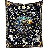 Homieblanket Scorpio Zodiac Blanket for Women Men, Secret Astrology Themed Design Printed Throw Blankets for Teens Adults Lap, Chair Sofa, Soft Fleece Cozy Blanket, 50