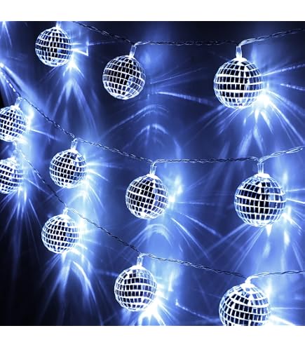 30 LED Disco Ball String Lights - Silver Mirror Balls For Party Decor