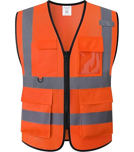 A-SAFETY Orange 4XL 5XL High Visibility Safety Vest Reflective BIG